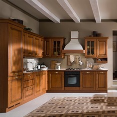 复古一字形整体橱柜