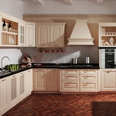 实木复古整体橱柜