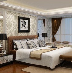 大马士革无纺布电视墙壁纸