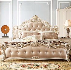 奢华实木1.8m储物婚床