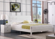 双虎简约烤漆双人床