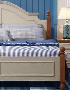 乡村浪漫实木储物双人床