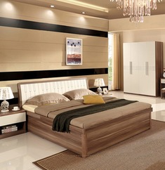 棕色现代储物床