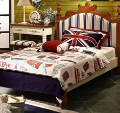 磨砂珍珠白美式单人床