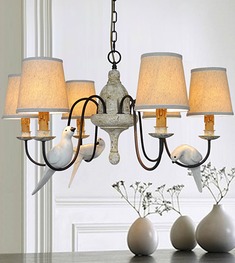 树脂小鸟布艺吊灯