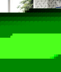 罗马柱蓝色单人儿童床