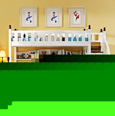 地中海实木上下床