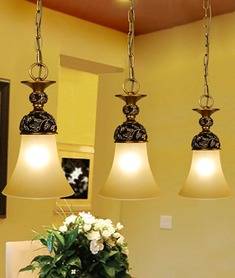 树脂雕花铁艺吊灯