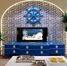 蓝色地中海贝壳马赛克