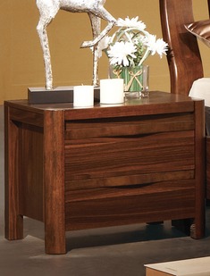 卧室简约胡桃实木床头柜