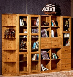 稳重大气简易储物实木书柜