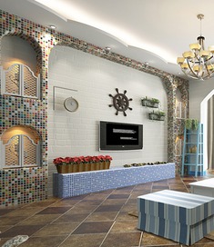 3D白砖纹无纺布壁纸