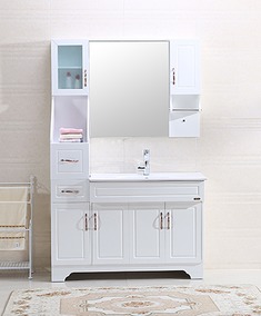 白色橡木落地浴室柜