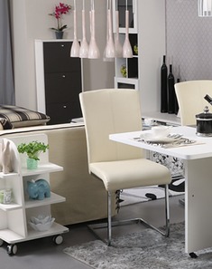 无扶手皮艺靠背餐椅