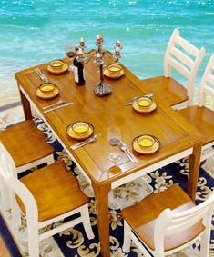 防腐耐用实木餐桌椅