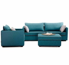 三人位实木框架布艺可拆洗沙发