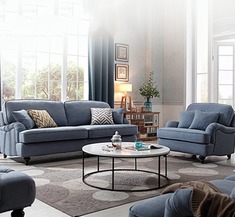 欧式现代可拆洗布艺沙发组合