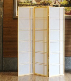 地中海时尚创意无纺布松木屏风