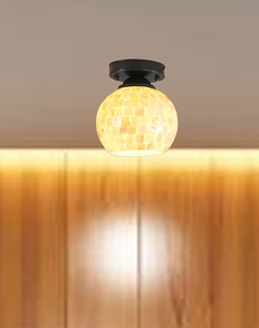 天然贝壳圆形吸顶灯