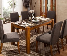 新中式实木餐桌椅套装