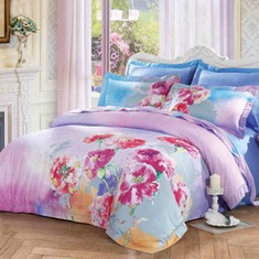 全棉贡缎柔软透气床上套件