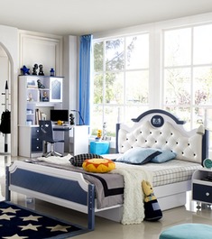 欧式实木儿童单人床