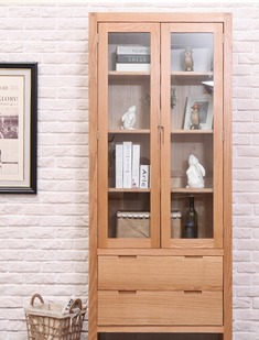 简约全实木北欧田园书架