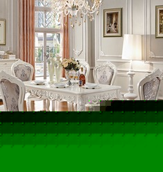 欧式实木餐桌椅组合