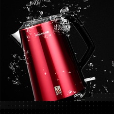 酒红色保温防烫电热水壶