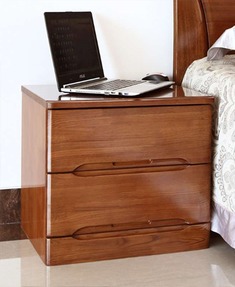 水曲柳实木储物床边柜