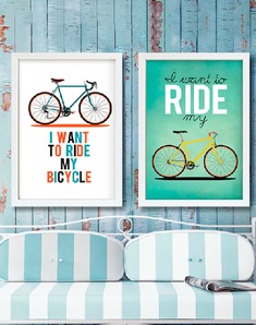 小清新单车装饰画