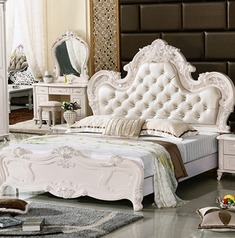 实木雕花卧室家具套装