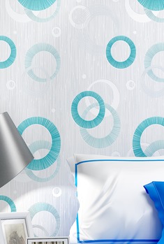 几何图形立体植绒壁纸