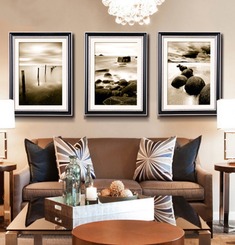 客厅喷绘三联有框挂画