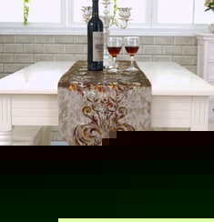 欧式布艺烫金桌旗