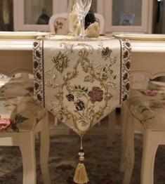 欧式田园布艺提花刺绣桌旗