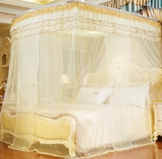 三门钓鱼竿伸缩宫廷式落地蚊帐