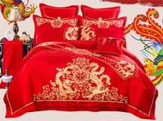 刺绣工艺中式婚庆套件