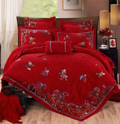 中式婚庆床品七件套