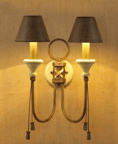 复古描金铁艺双头壁灯