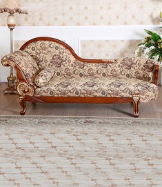 橡胶木雕花贵妃椅