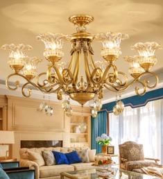 复古花瓣形水晶吊灯