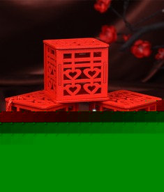 中式木质流苏喜糖盒