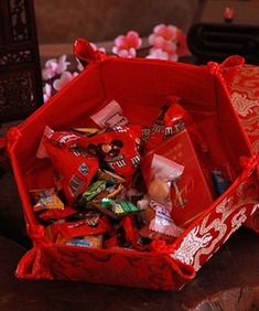 中国风织锦喜糖盒