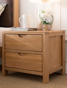 白橡木储物床头柜