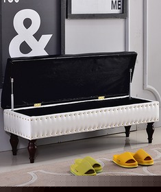 皮艺储物换鞋凳