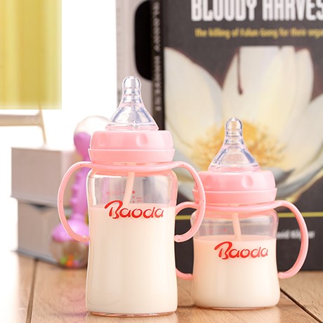 宝德新生儿奶瓶组合套装，进口玻璃宽口径奶瓶，防胀气硅胶婴儿奶嘴