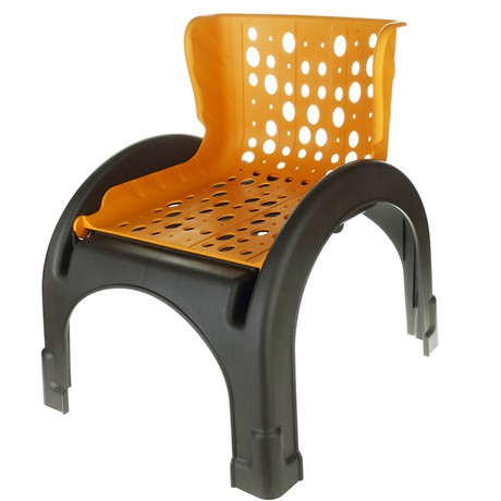 小白熊宝宝多功能洗头椅子，两用型儿童网孔塑料座椅，货号: 09273