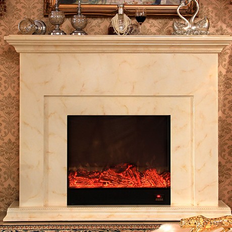 锄禾·日当午仿大理石欧式壁炉，象牙白室内装饰壁炉柜，型号: VA551S