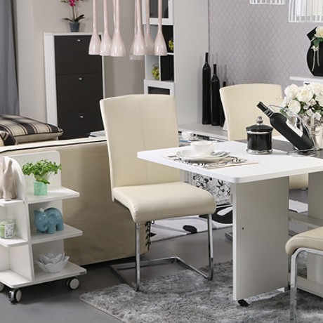 CUHOK/可好家具皮艺餐椅，金属靠背椅，无扶手餐椅型号: KH8001